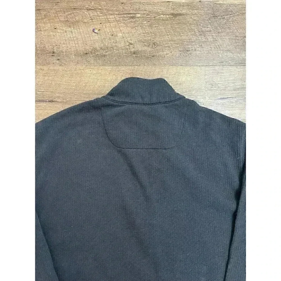Toes On The Nose Men's Sweater Quarter Zip Pullover Black Ribbed L Surf - Picture 10 of 11